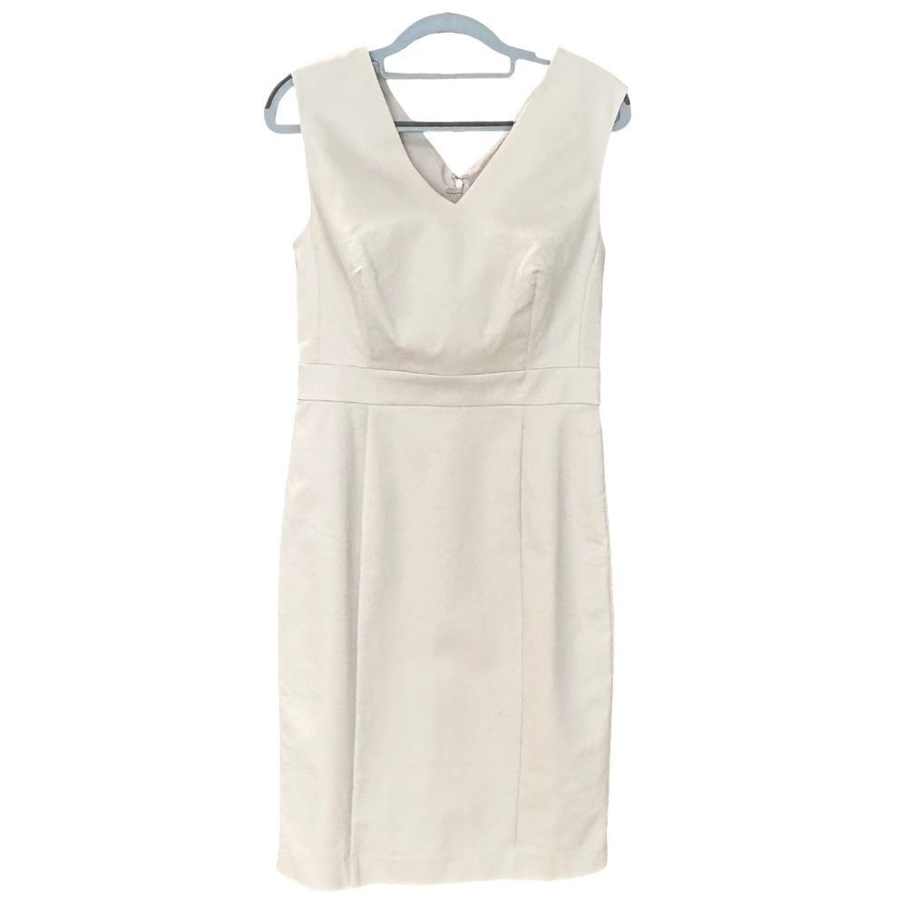 NWT Ann Taylor Sleeveless Sheath "Pebble Melange" Dress Cream/Ivory Size 4